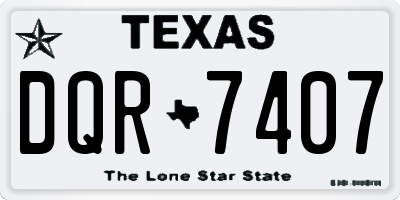 TX license plate DQR7407