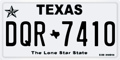 TX license plate DQR7410