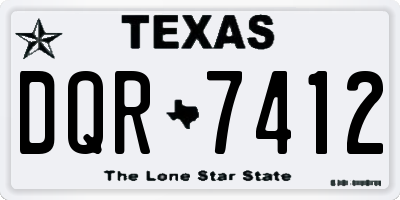 TX license plate DQR7412