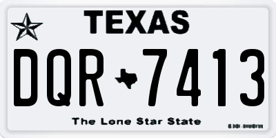 TX license plate DQR7413