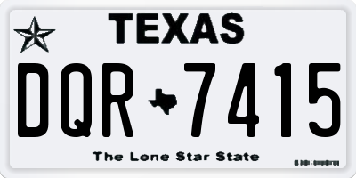 TX license plate DQR7415
