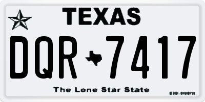 TX license plate DQR7417