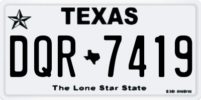 TX license plate DQR7419