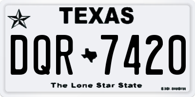 TX license plate DQR7420
