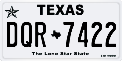 TX license plate DQR7422