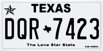 TX license plate DQR7423