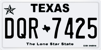 TX license plate DQR7425