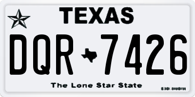 TX license plate DQR7426