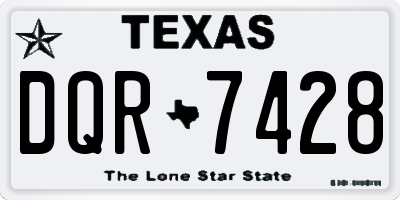 TX license plate DQR7428