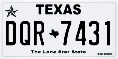 TX license plate DQR7431