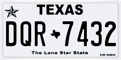 TX license plate DQR7432
