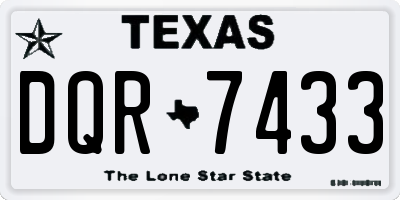 TX license plate DQR7433