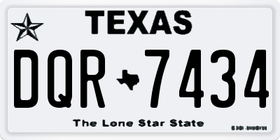 TX license plate DQR7434