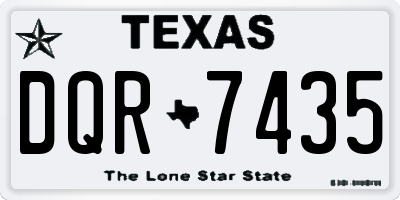 TX license plate DQR7435