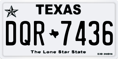 TX license plate DQR7436