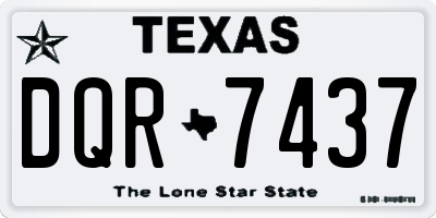 TX license plate DQR7437