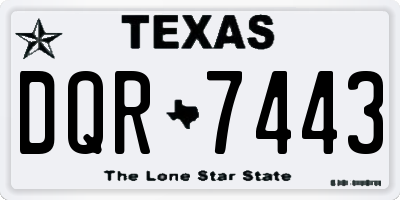 TX license plate DQR7443