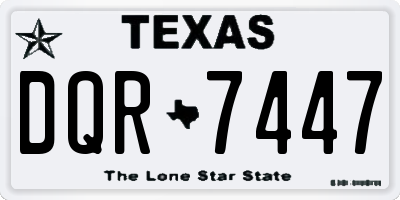TX license plate DQR7447