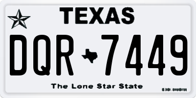 TX license plate DQR7449