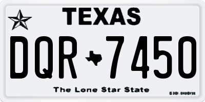 TX license plate DQR7450