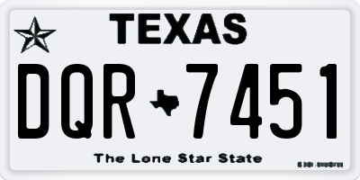 TX license plate DQR7451