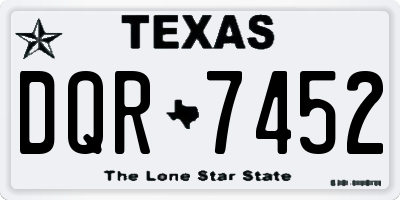 TX license plate DQR7452