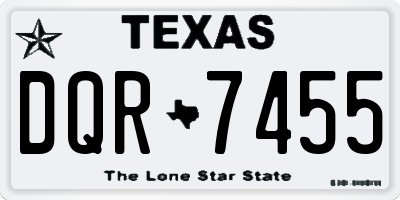 TX license plate DQR7455