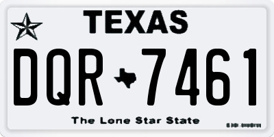 TX license plate DQR7461