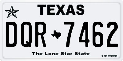 TX license plate DQR7462