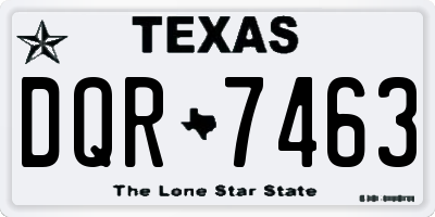 TX license plate DQR7463