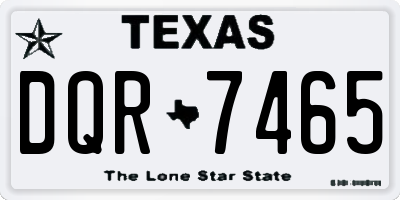 TX license plate DQR7465