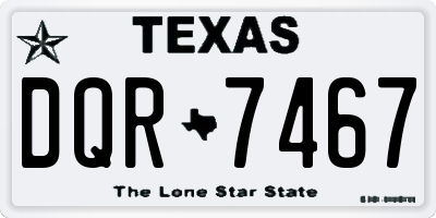 TX license plate DQR7467