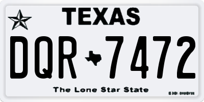 TX license plate DQR7472