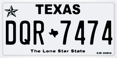TX license plate DQR7474