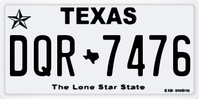 TX license plate DQR7476