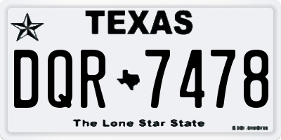 TX license plate DQR7478