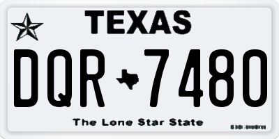 TX license plate DQR7480
