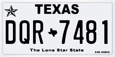 TX license plate DQR7481