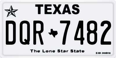 TX license plate DQR7482