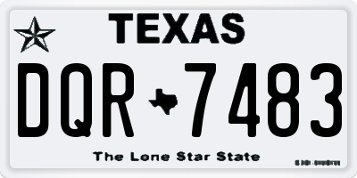 TX license plate DQR7483
