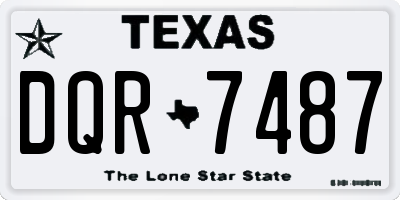 TX license plate DQR7487