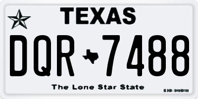 TX license plate DQR7488