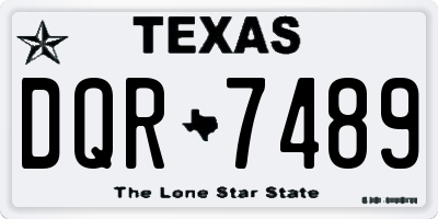 TX license plate DQR7489