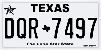 TX license plate DQR7497