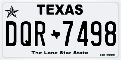 TX license plate DQR7498