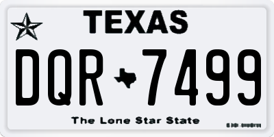 TX license plate DQR7499