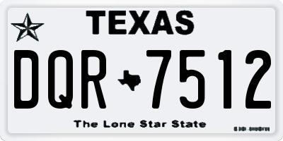 TX license plate DQR7512