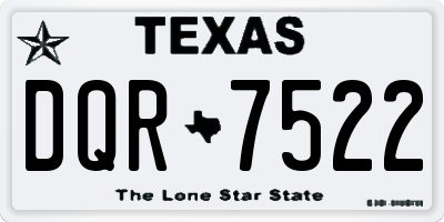 TX license plate DQR7522