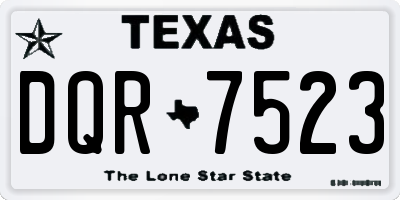 TX license plate DQR7523