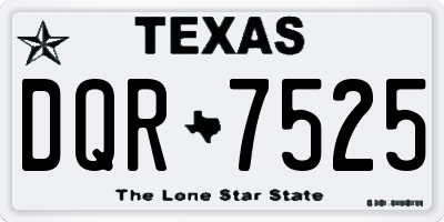 TX license plate DQR7525